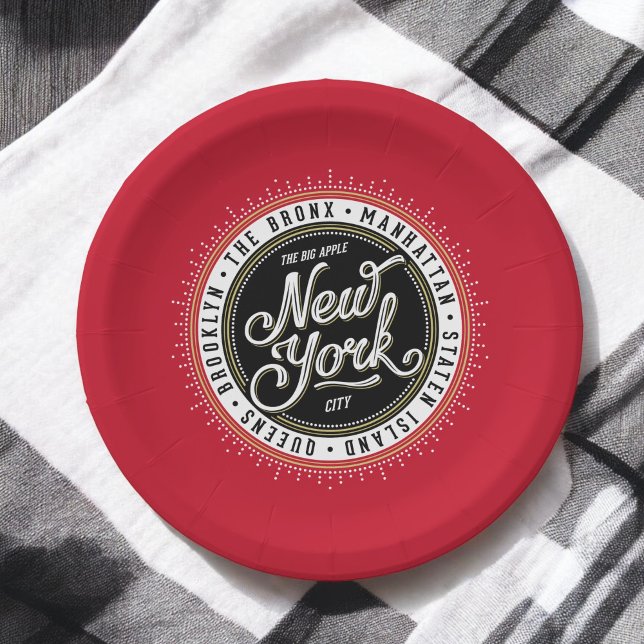 Plato De Papel Logo de la fiesta temática de Nueva York (Subido por el creador)