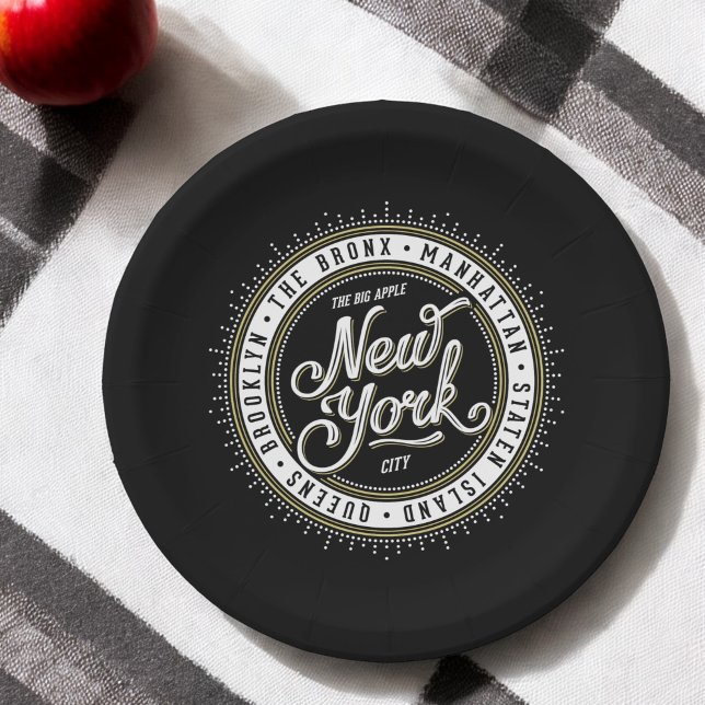 Plato De Papel Logo de la fiesta temática de Nueva York (Subido por el creador)