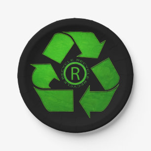 Plato De Papel Logo de reciclaje de Shirley Taylor