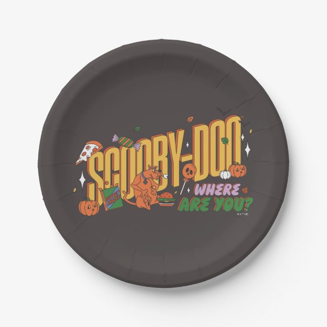 Plato De Papel Logo de Snack de Halloween de Scooby-Doo (Anverso)