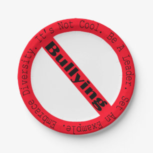 Plato De Papel Logo de Stop Bullying de Shirley Taylor