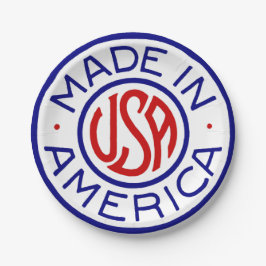 Plato De Papel Logo De Vintage USA Hecho En América