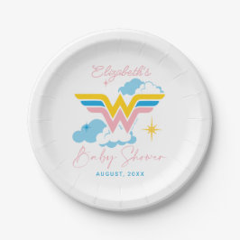 Plato De Papel Logo de Wonder Woman | BABY SHOWER