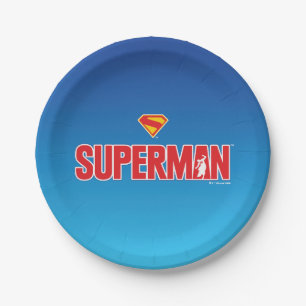 Plato De Papel Logo en negrita de Superman clásico