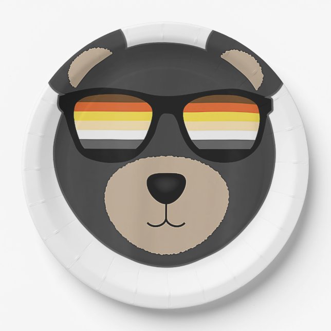 Plato De Papel Logo Gay Bear Gafas de sol (Anverso)