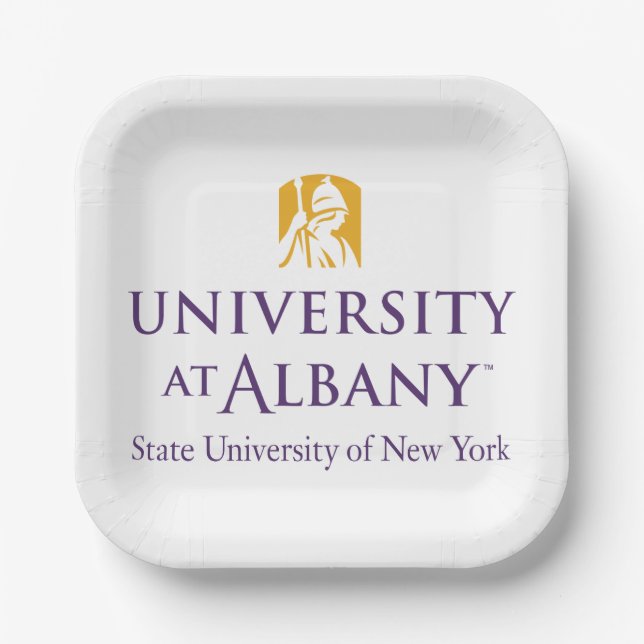 Plato De Papel Logo icónico de la Universidad de Albany (Anverso)