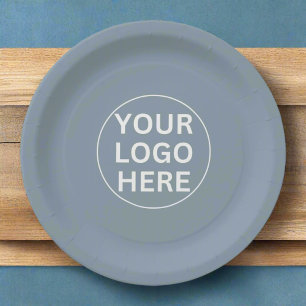 Plato De Papel Logo promocional de negocios Dusty Blue Event