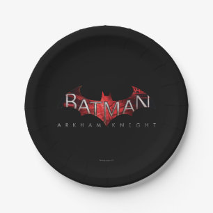 Plato De Papel Logo rojo de Batman Arkham Knight
