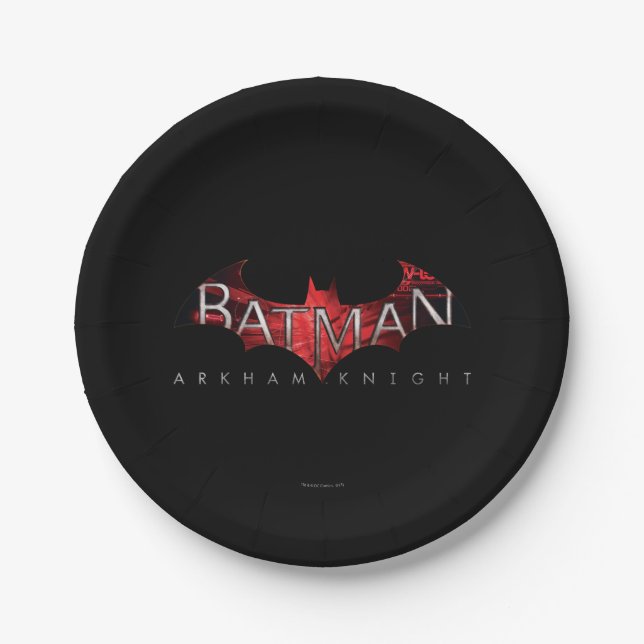 Plato De Papel Logo rojo de Batman Arkham Knight (Anverso)