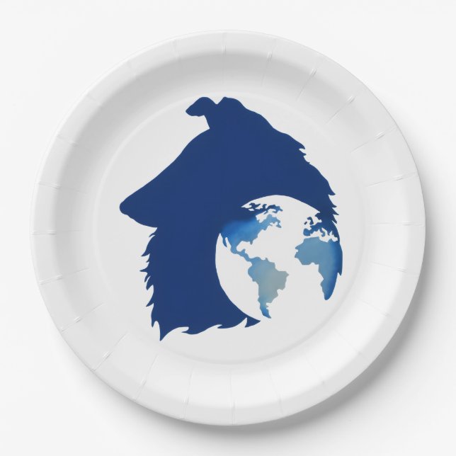 Plato De Papel logotipo de ColliesWithoutBorder (Anverso)