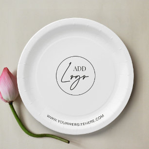 Plato De Papel Logotipo de evento de negocio minimalista con marc