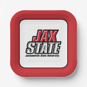 Plato De Papel Logotipo de Jacksonville State University JAX STAT