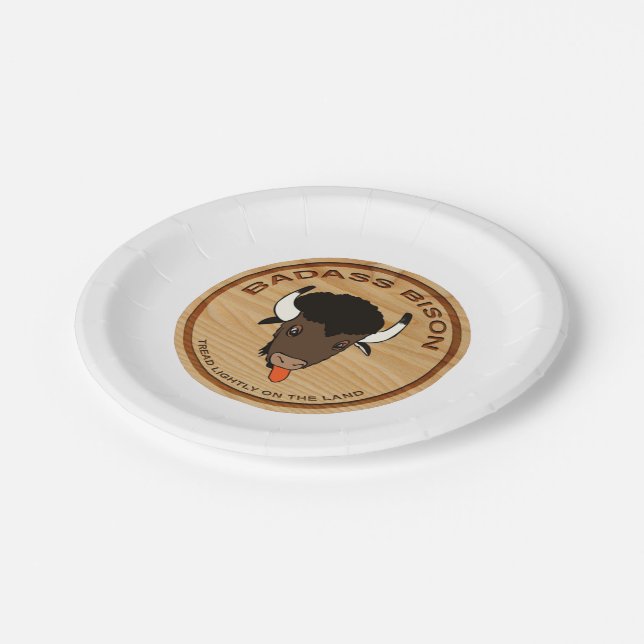 Plato De Papel Logotipo de la granja de Badass Bison (Angular)