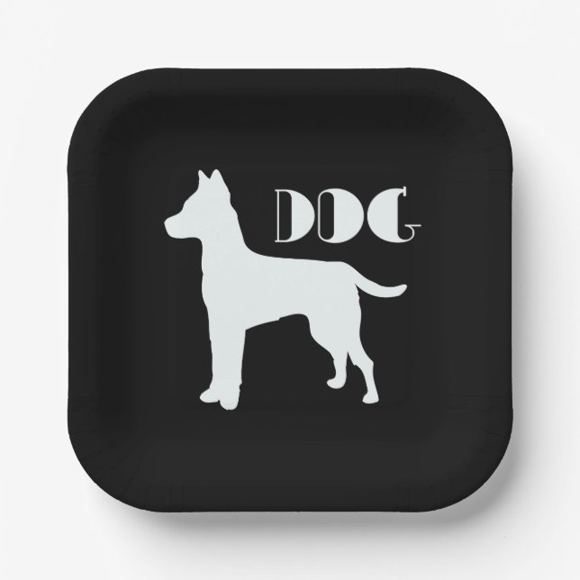 Plato De Papel Logotipo de perro (Anverso)