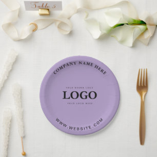 Plato De Papel Logotipo de Personalizado Minimalista simple y pro