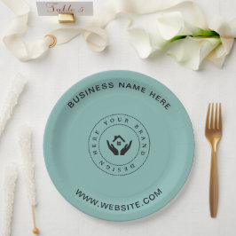 Plato De Papel Logotipo de Personalizado Minimalista simple y pro