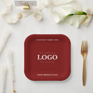 Plato De Papel Logotipo de Personalizado Minimalista simple y pro