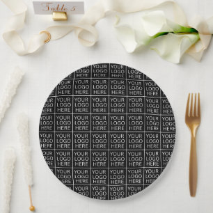 Plato De Papel Logotipo de Personalizado Minimalista simple y pro