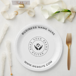 Plato De Papel Logotipo de Personalizado Minimalista simple y pro