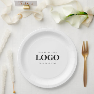 Plato De Papel Logotipo de Personalizado Minimalista simple y pro