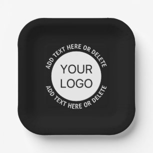 Plato De Papel Logotipo empresarial o cualquier imagen y texto ed