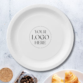 Plato De Papel Logotipo Empresarial Personalizado Simple