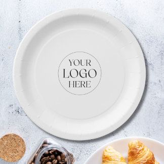 Plato De Papel Logotipo Empresarial Personalizado Simple
