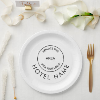 Plato De Papel Logotipo minimalista Personalizado Nombre del hote