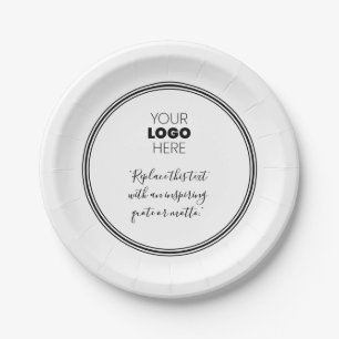 Plato De Papel Logotipo personalizado Placa moderna de papel blan
