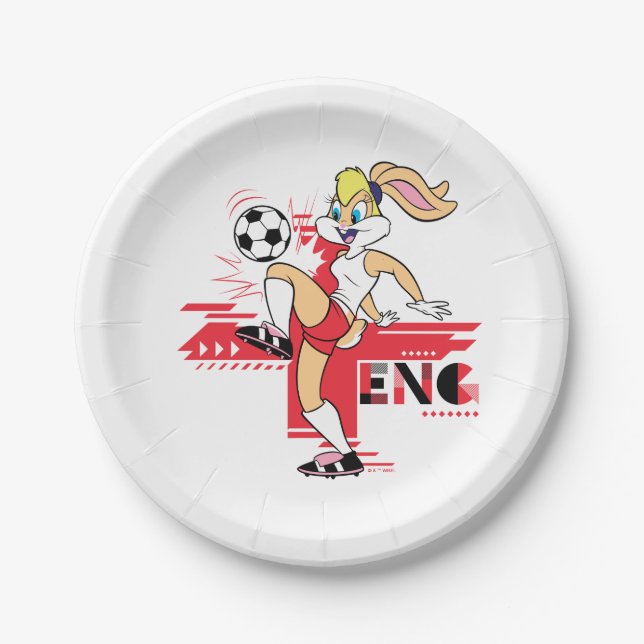 Plato De Papel Lola Bunny Team England Soccer Graphic (Anverso)