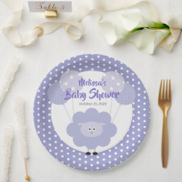 Plato De Papel Lomo morado Baby Shower Cute Personalizado moderno