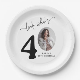 Plato De Papel Look Who's 40! Modern Photo 40th Birthday