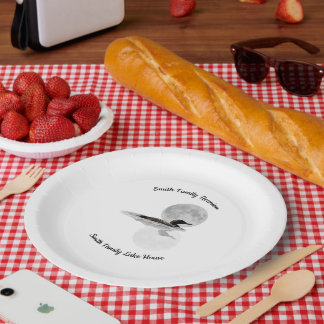Plato De Papel Loon Under Full Moon Paper Plate