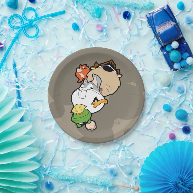 Plato De Papel LOONEY TUNES™ Cabezas grandes estilizadas (Fiesta)