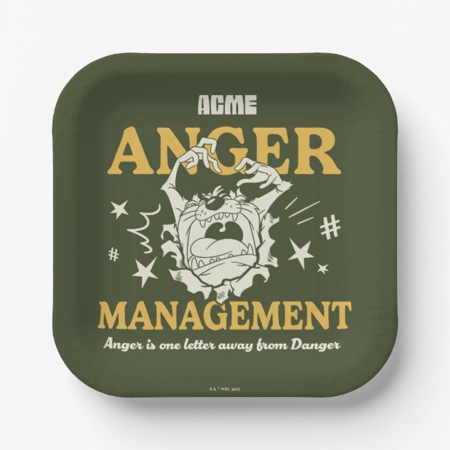 Plato De Papel LOONEY TUNES™ |TAZ™ ACME Anger Management (Anverso)