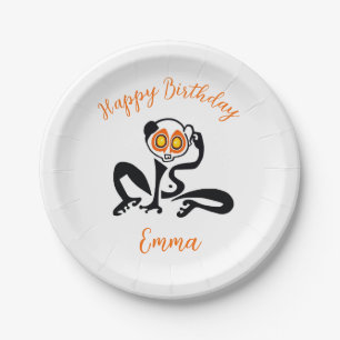 Plato De Papel LORIS lento, feliz cumpleaños, Fiesta