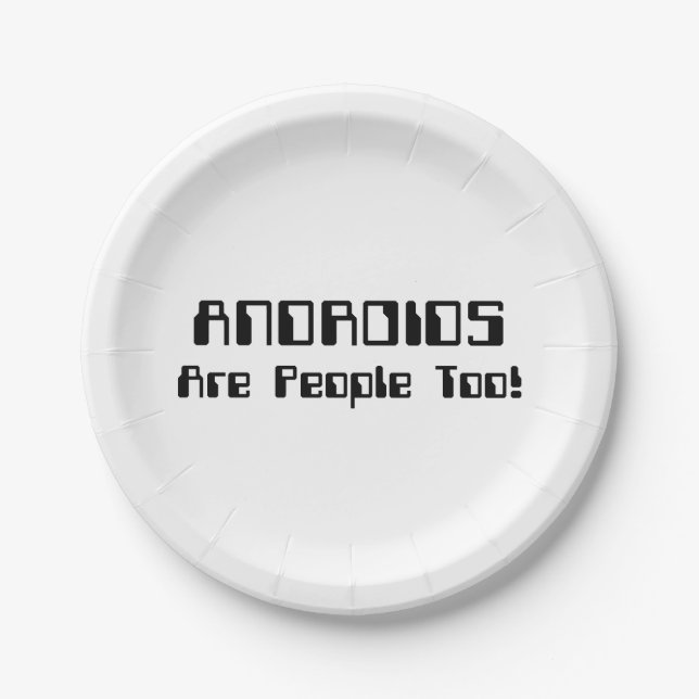 Plato De Papel ¡Los ANDROIDES También Son Personas! (Anverso)