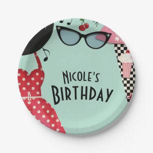 Plato De Papel los años 50 de los años 50 visten para arriba el