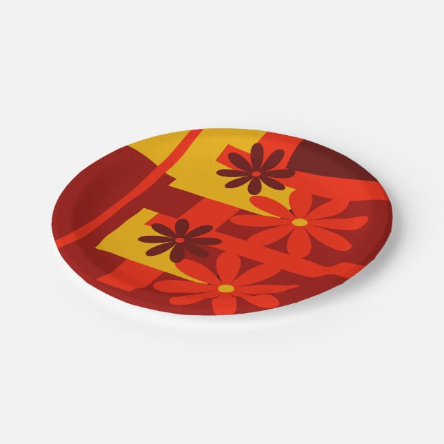 Plato De Papel Los años 70 anaranjados retros (Angular)