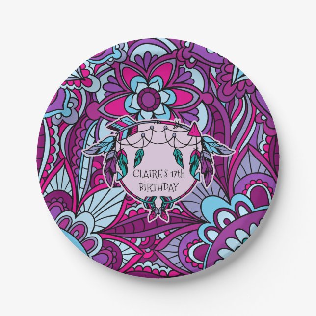 Plato De Papel los años 70, placas retras del fiesta (Anverso)