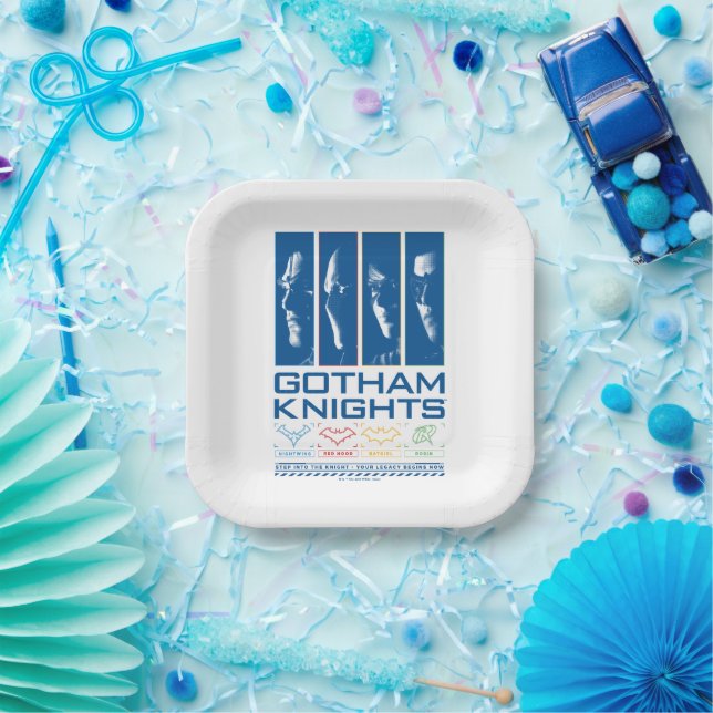 Plato De Papel Los Caballeros Gotham Enfrentan Paneles (Fiesta)
