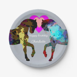 Plato De Papel Los caballos azules personalizaron las placas de