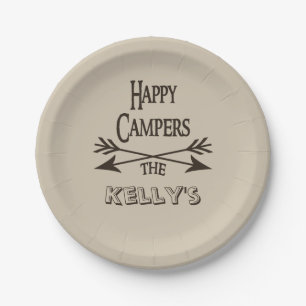 Plato De Papel Los campistas contentos personalizaron rv