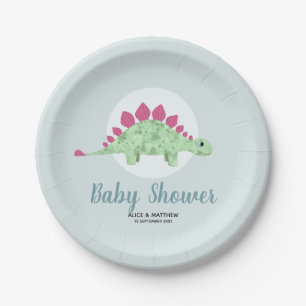 Plato De Papel Los chicos cuestan el Whimsical Blue Dinosaur Baby
