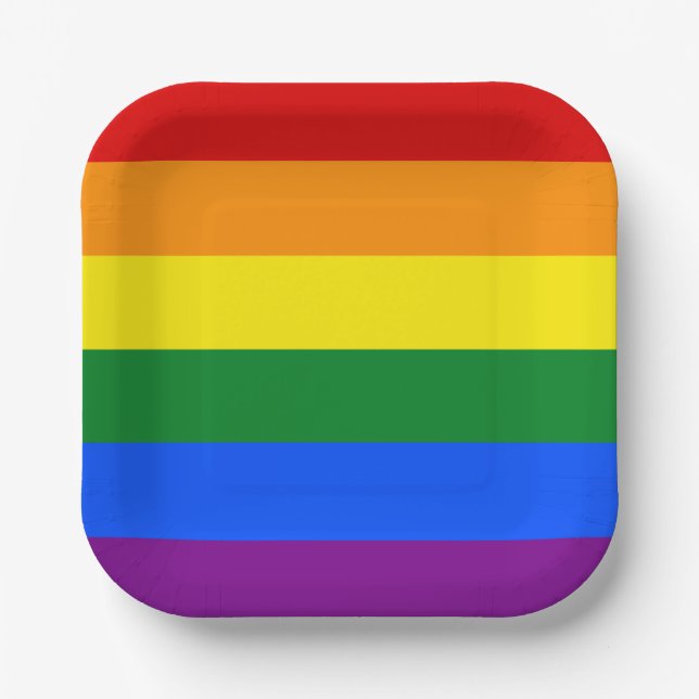 Plato De Papel Los colores del arcoiris (Anverso)