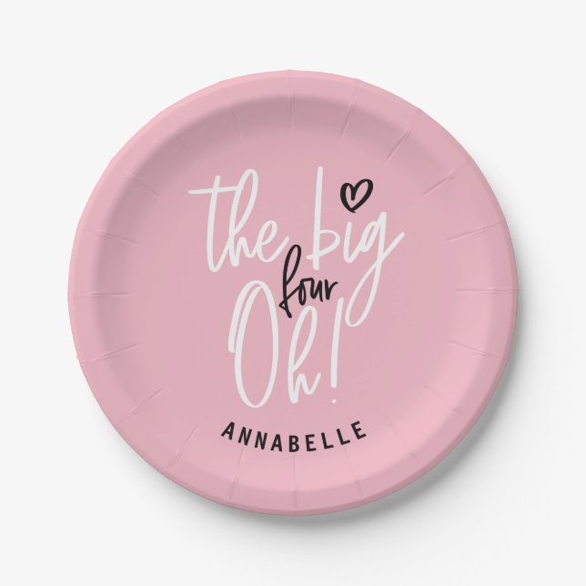 Plato De Papel ¡Los cuatro grandes, oh! 40.ª fiesta de cumpleaños (Anverso)