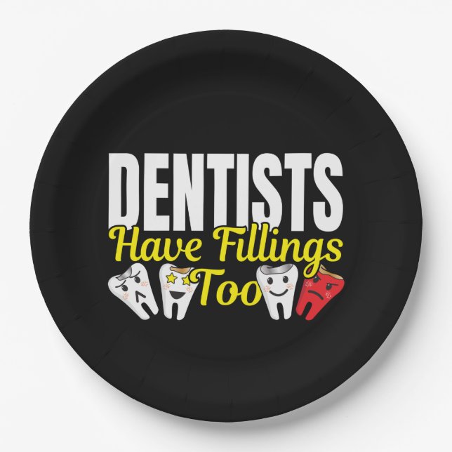 Plato De Papel Los Dentistas También Tienen Fillings - Pun De Sen (Anverso)