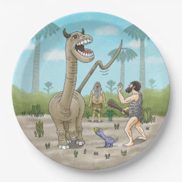 Plato De Papel Los dinosaurios cumplen la Edad de Piedra