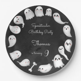 Plato De Papel Los fantasmas de Halloween espantan a los niños fi