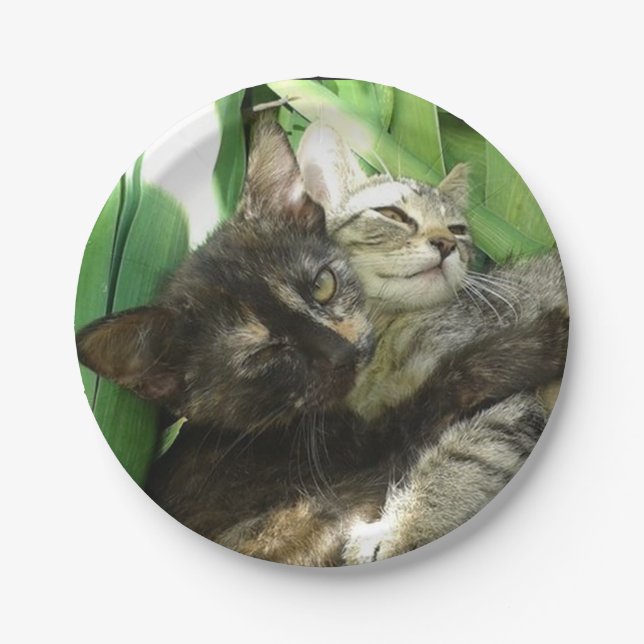 Plato De Papel Los gatitos de los guisantes (Anverso)